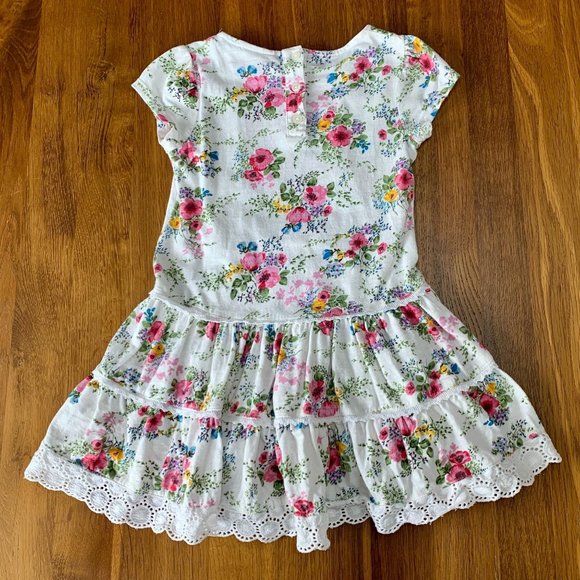 NEXT UK Girls Dress 2-3 2T 3T Toddler Girl Pretty Floral Lace Hi-Lo Flowers - Picture 2 of 6
